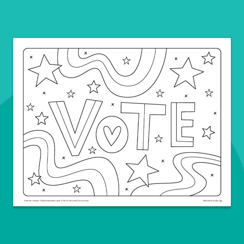 Vote coloring page Vote coloring page