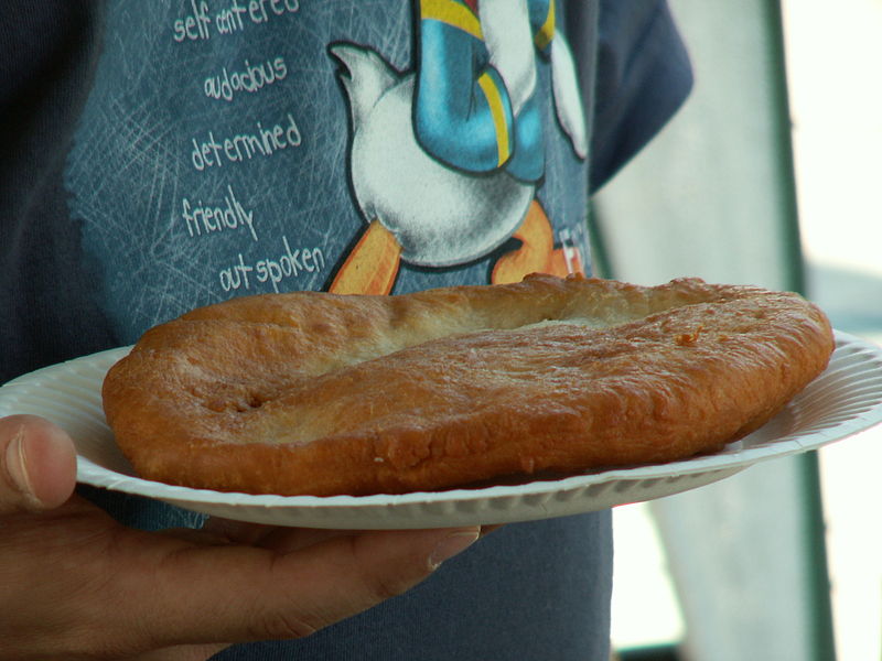 Frybread Woman holding frybread.