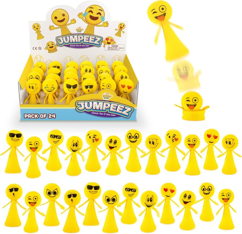 jumping-rocket-poppers Smiling yellow rocket poppers as an example of inexpensive gift ideas for students