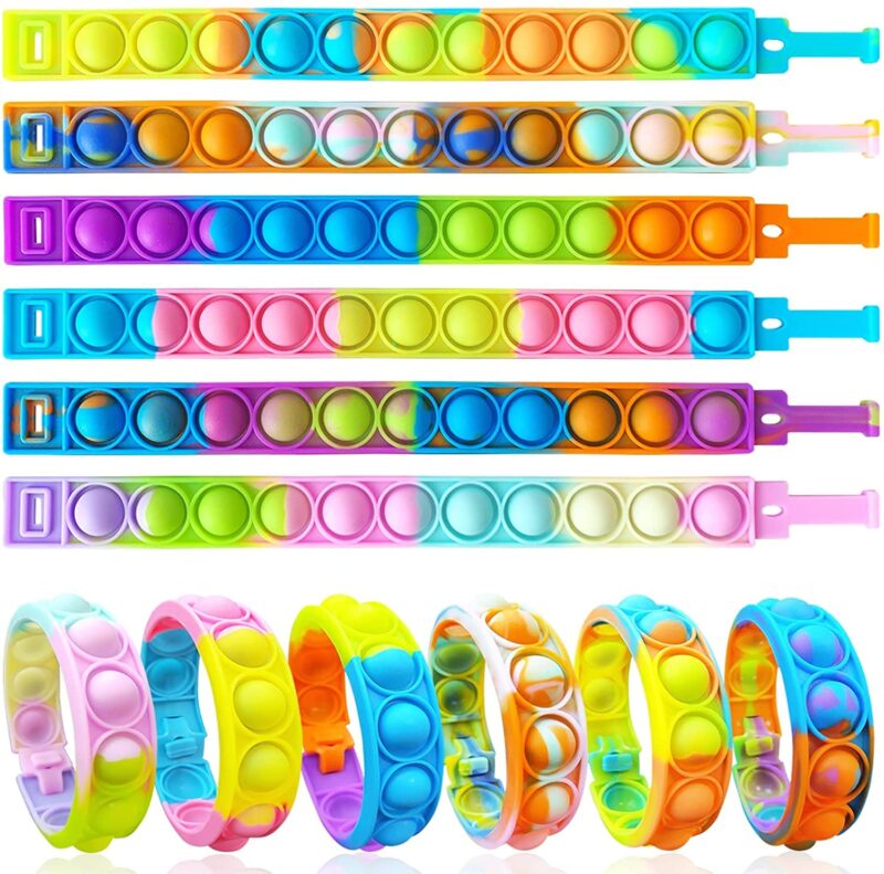 Pop it fidget bracelets Collage of pop it fidget bracelets