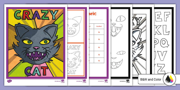 twinkl-Crazy-Cat! -Halloween-Art twinkl crazy cat art project Halloween Printables