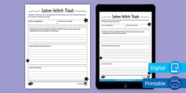 twinkl-Salem-Witch-Trials Twinkl Salem Witch Trials Halloween printables
