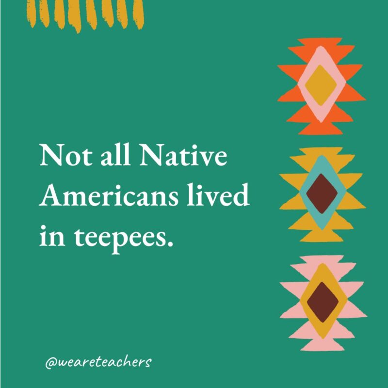 Not all Native Americans lived in teepees. Not all Native Americans lived in teepees.