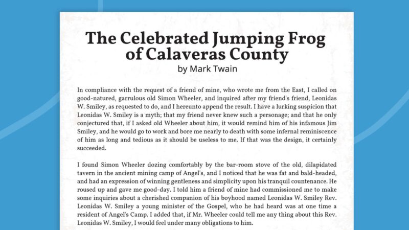 Image from the first page of a funny short story