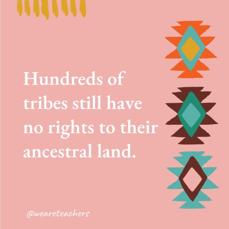 Hundreds of tribes still have no rights to their ancestral land. Hundreds of tribes still have no rights to their ancestral land.
