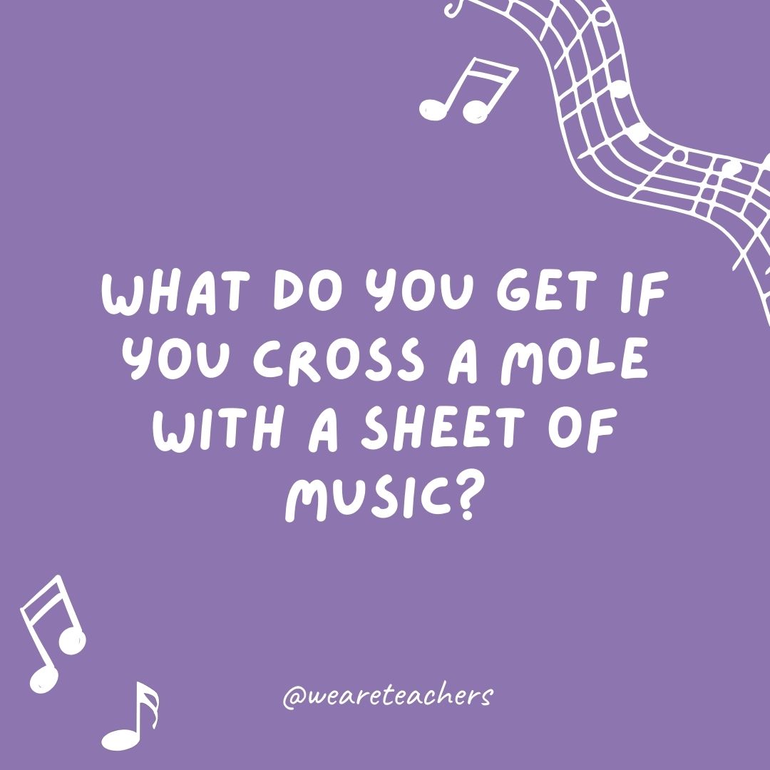 What do you get if you cross a mole with a sheet of music? What do you get if you cross a mole with a sheet of music?