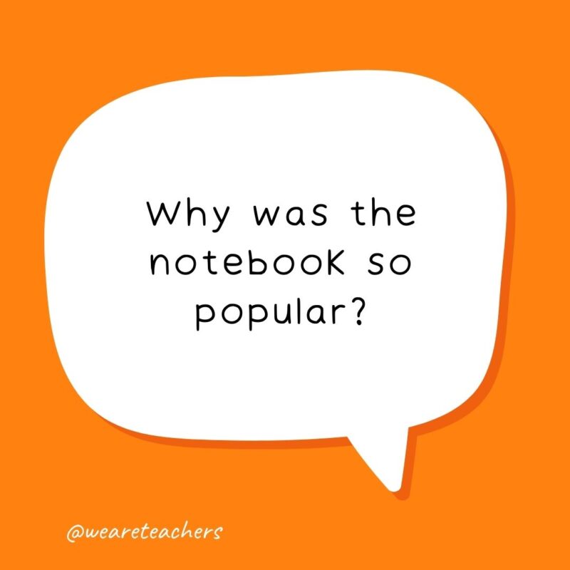 Why was the notebook so popular? Why was the notebook so popular?