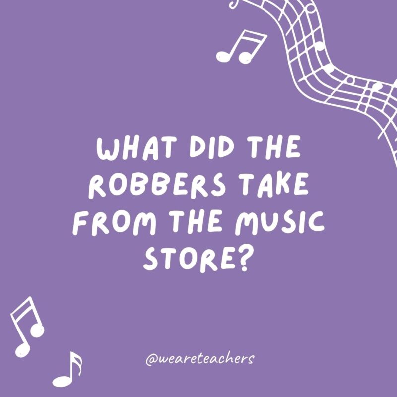 What did the robbers take from the music store? The lute. What did the robbers take from the music store? The lute.