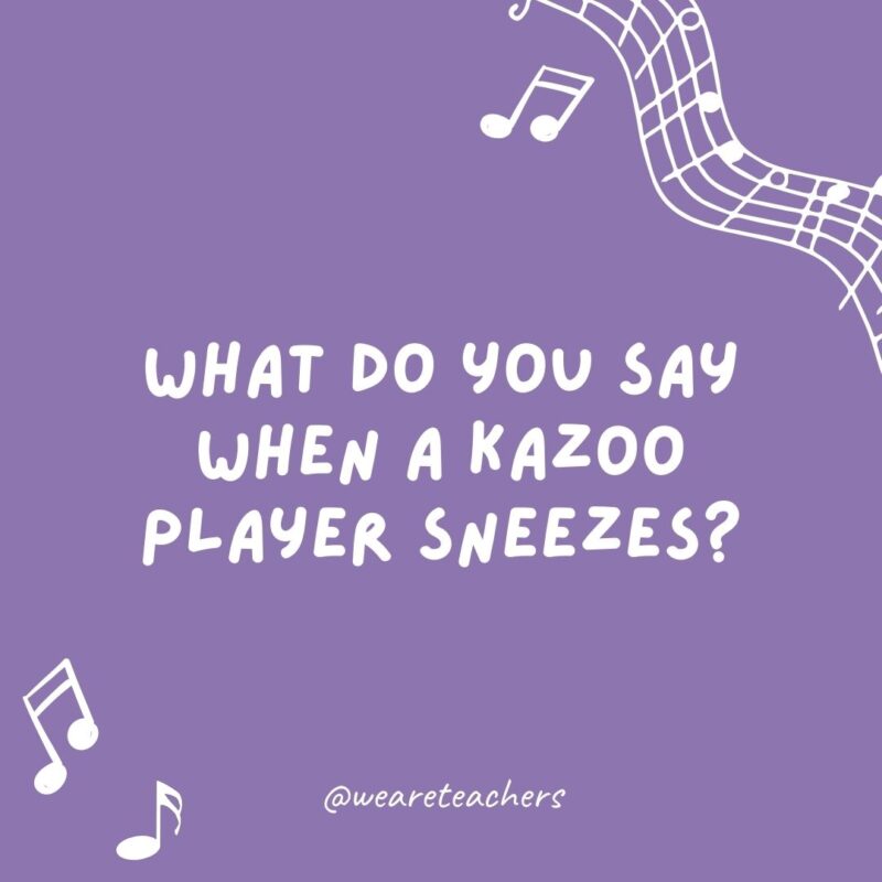 What do you say when a kazoo player sneezes? Kazoonteit. What do you say when a kazoo player sneezes? Kazoonteit.