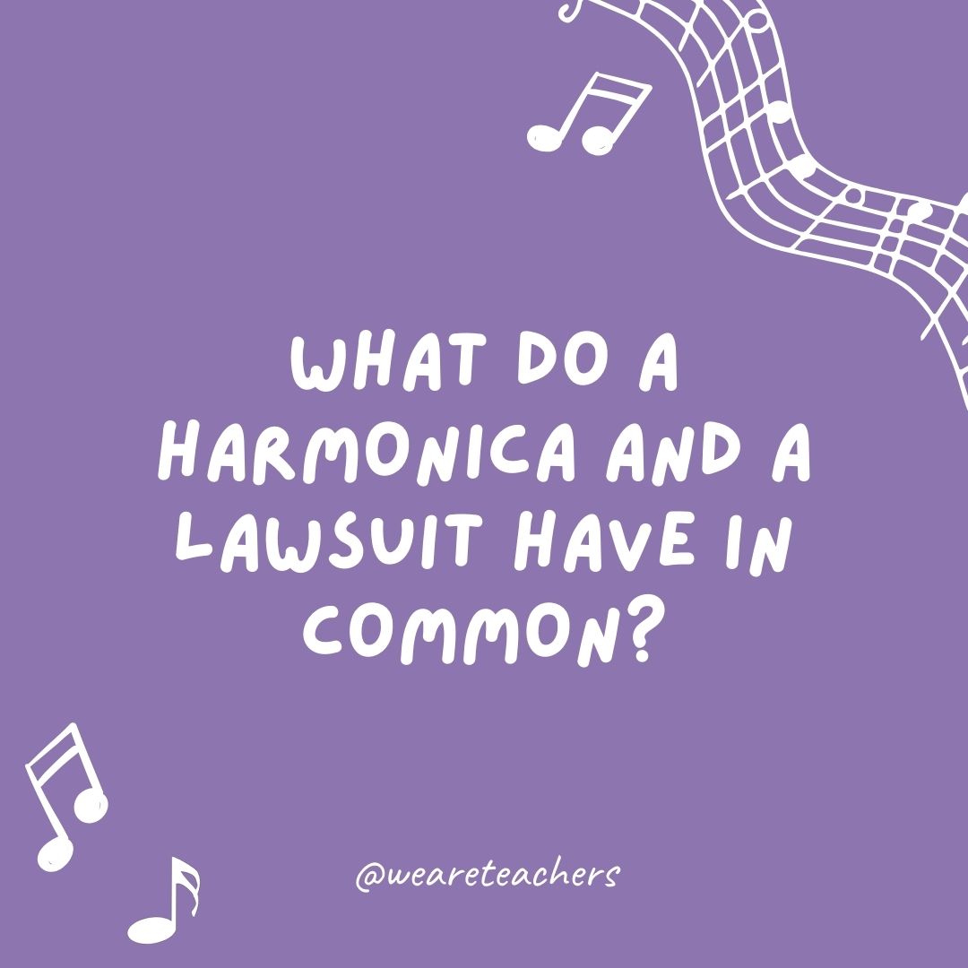 What do a harmonica and a lawsuit have in common? What do a harmonica and a lawsuit have in common?