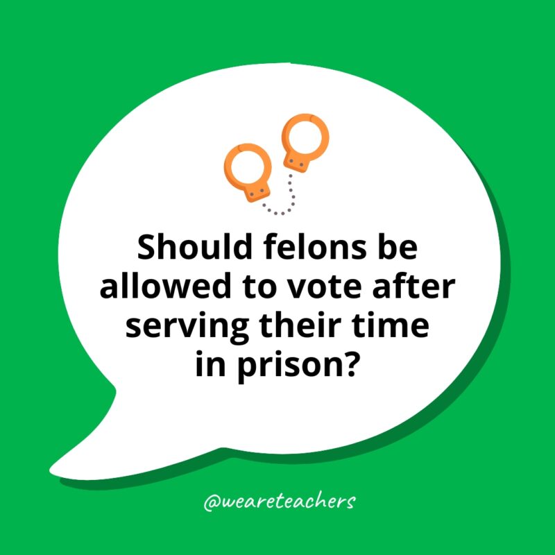 Controversial Debate Topics 11 Should felons be allowed to vote after serving their time in prison?