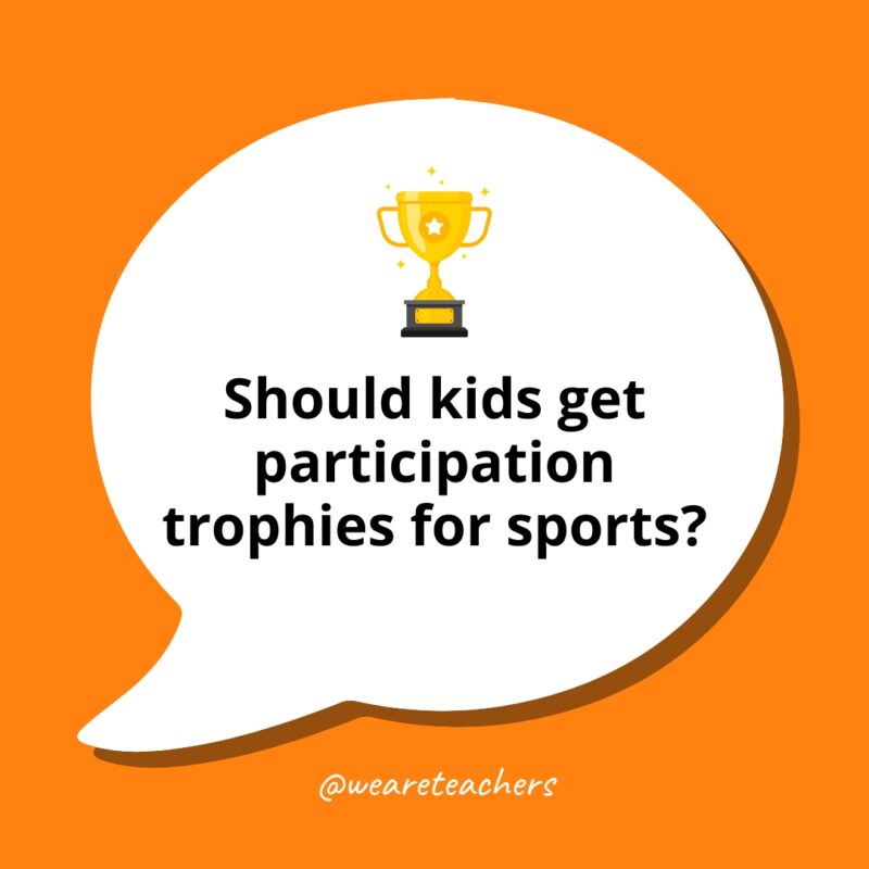 Controversial Debate Topics 13 Should kids get participation trophies for sports?