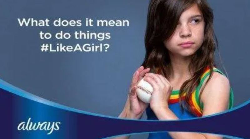 Persuasive Writing Examples: Always Always ad showing a young girl holding a softball. Text reads