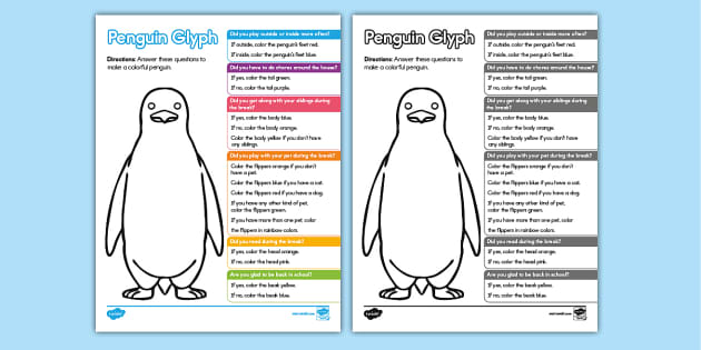 twinkl-after-winter-break-penguin-glyph-activity Twinkl winter worksheets after winter break activity
