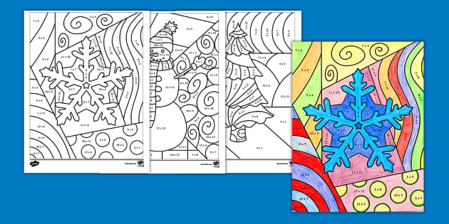 twinkl-winter-pop-art-multiplication Twinkl winter worksheets multiplication art