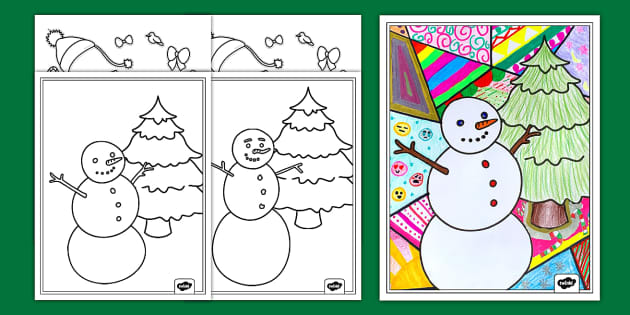 twinkll-art-project-pop-art-snowman Twinkl snowman pop art