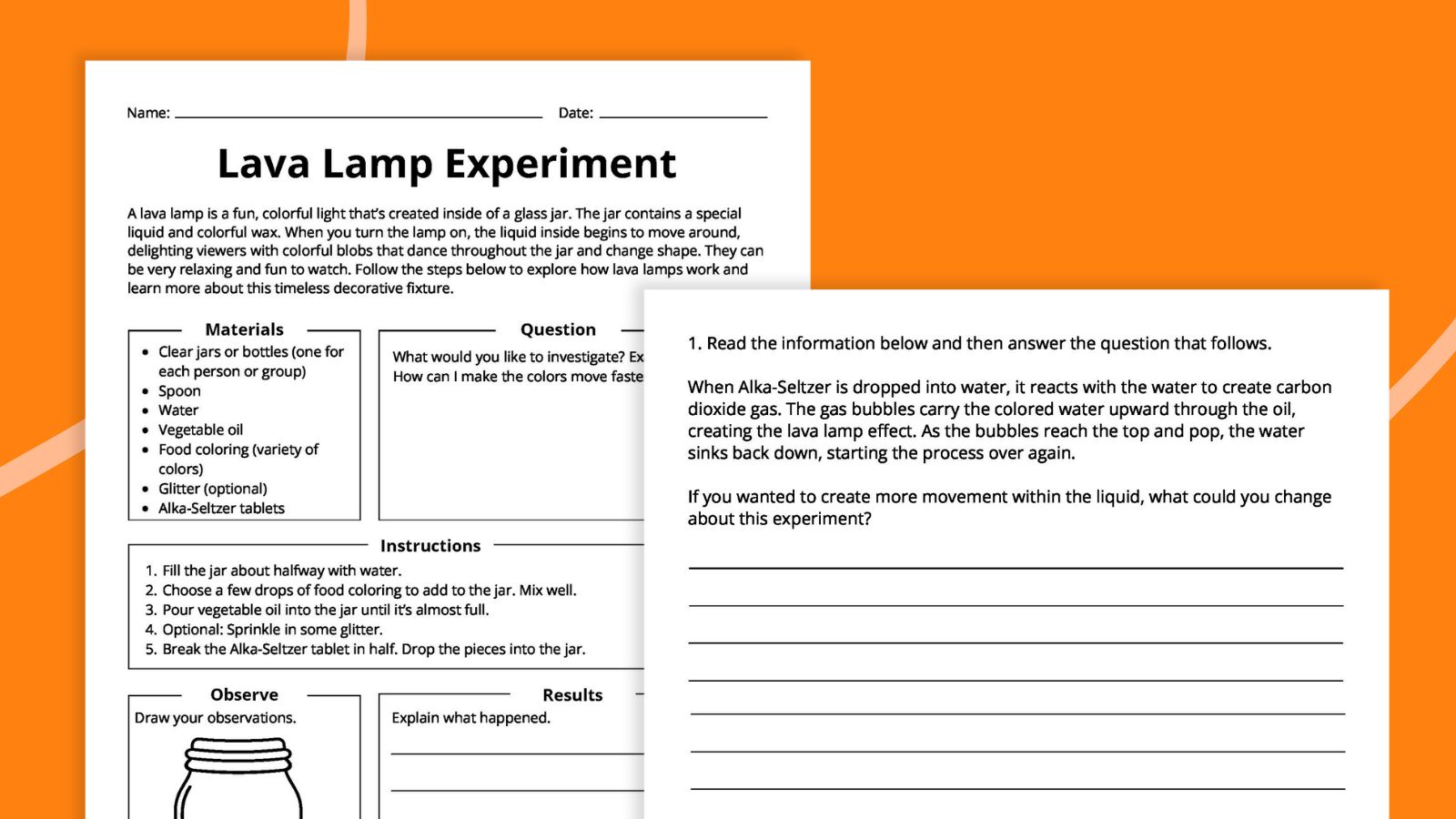 lava lamp worksheet lava lamp worksheet