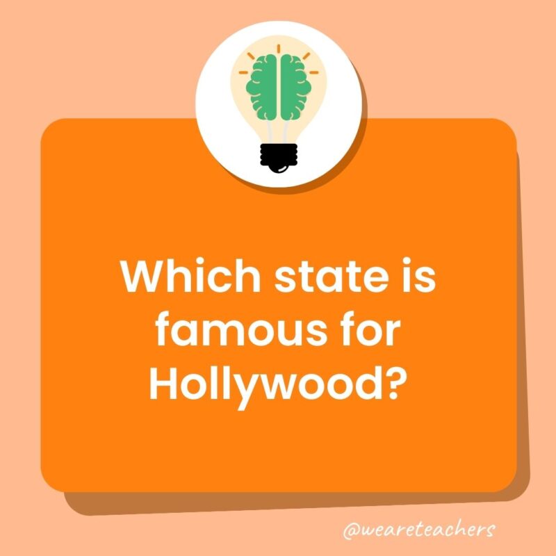 Which state is famous for Hollywood? Which state is famous for Hollywood?