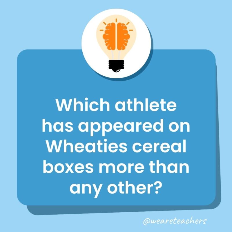 Which athlete has appeared on Wheaties cereal boxes more than any other? Which athlete has appeared on Wheaties cereal boxes more than any other?-trivia questions for kids