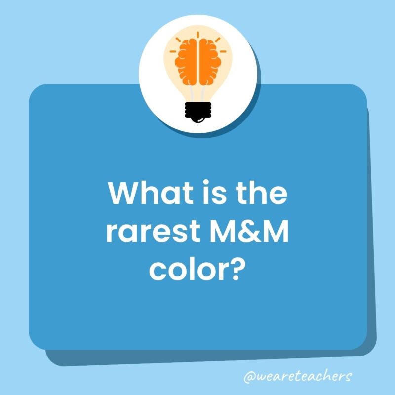 What is the rarest M&M color? What is the rarest M&M color?-trivia questions for kids