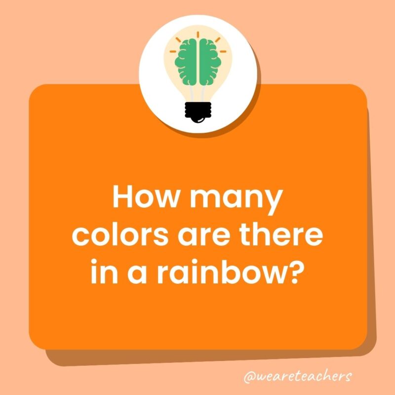 Trivia questions for kids: How many colors are there in a rainbow? Trivia questions for kids: How many colors are there in a rainbow?