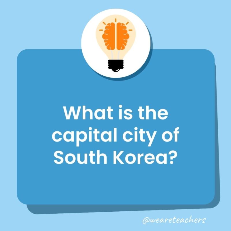 What is the capital city of South Korea? What is the capital city of South Korea?- trivia questions for kids
