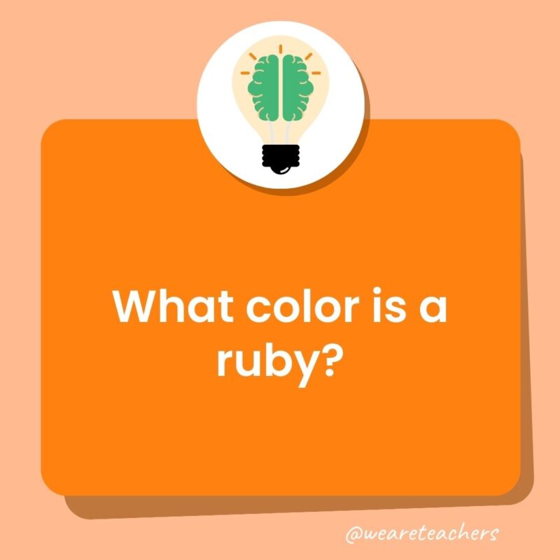 Trivia questions for kids: What color is a ruby? Trivia questions for kids: What color is a ruby?