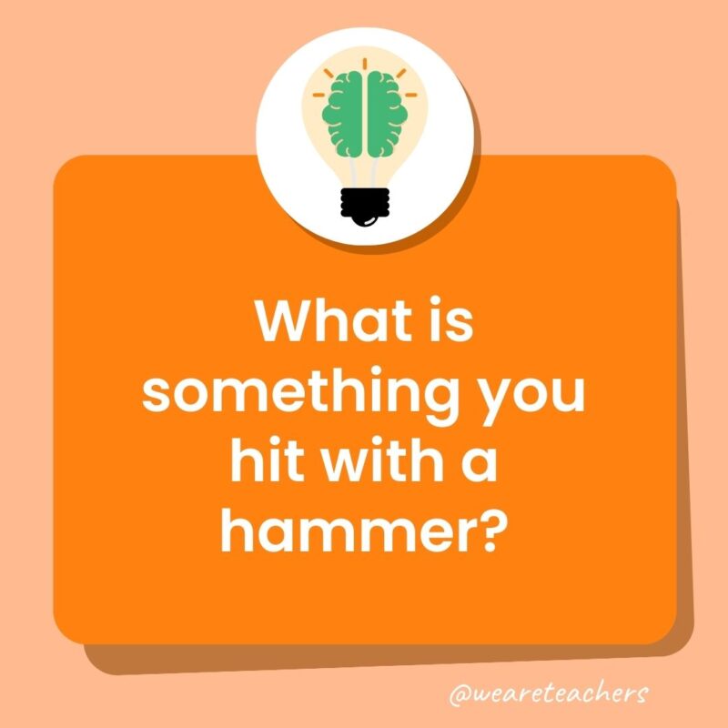 What is something you hit with a hammer? What is something you hit with a hammer?