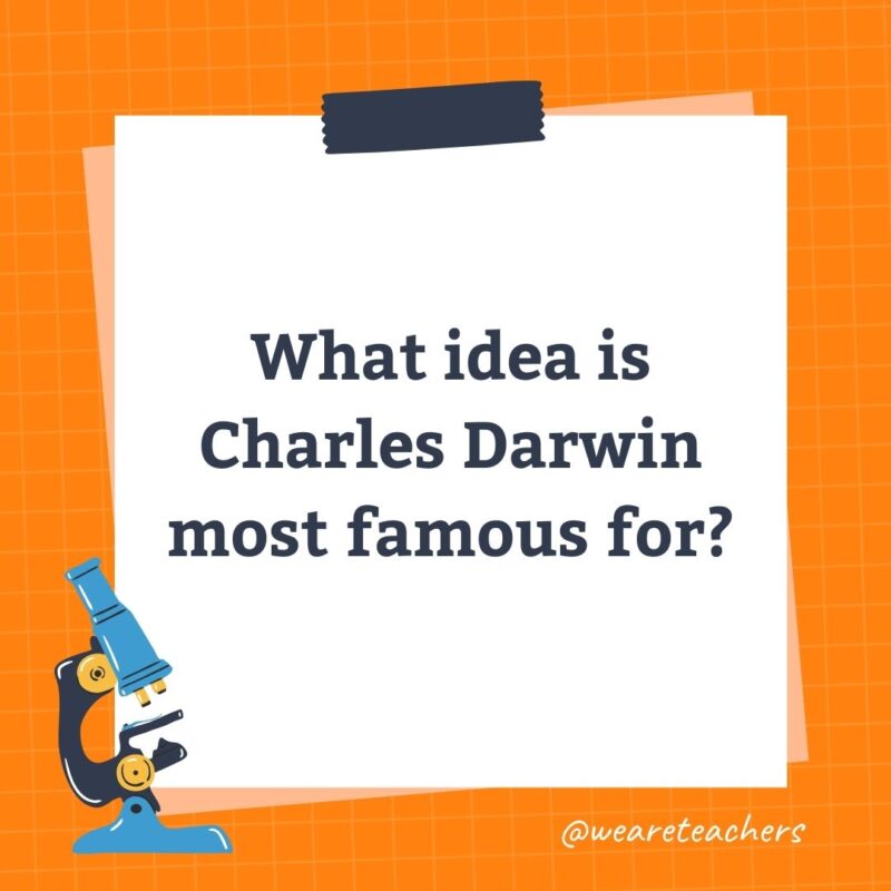 What idea is Charles Darwin most famous for? What idea is Charles Darwin most famous for?