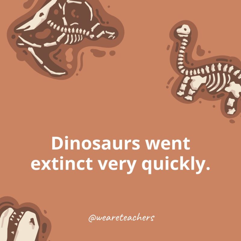 Dinosaurs went extinct very quickly. Dinosaurs went extinct very quickly.-dinosaur facts for kids