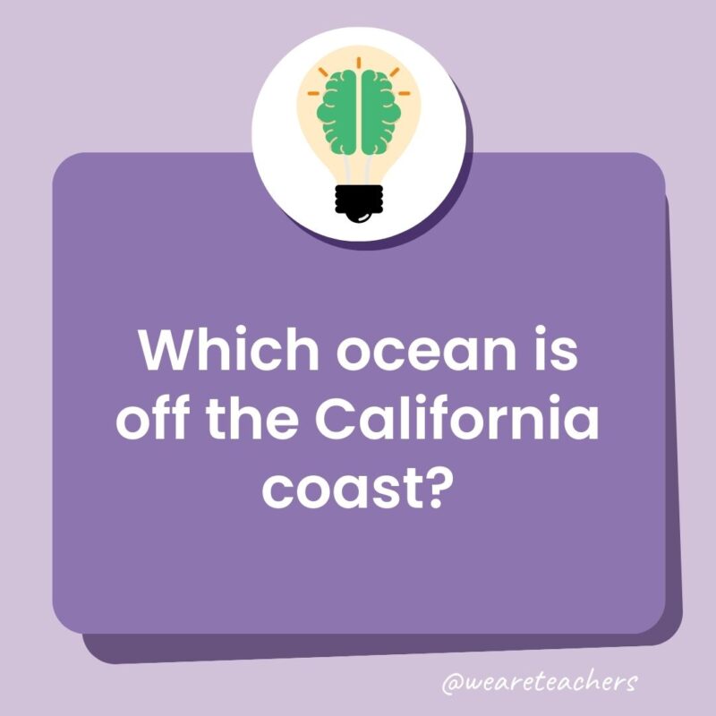Trivia questions for kids: Which ocean is off the California coast? Trivia questions for kids: Which ocean is off the California coast?