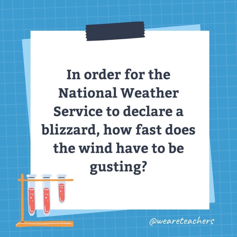 In order for the National Weather Service to declare a blizzard, how fast does the wind have to be gusting? In order for the National Weather Service to declare a blizzard, how fast does the wind have to be gusting?