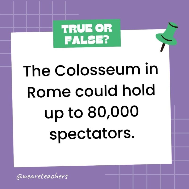 The Colosseum in Rome could hold up to 80,000 spectators. The Colosseum in Rome could hold up to 80,000 spectators.