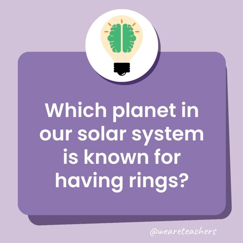 Which planet in our solar system is known for having rings? Which planet in our solar system is known for having rings?