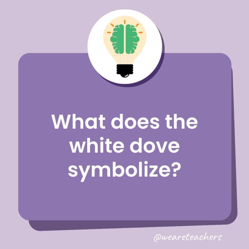 What does the white dove symbolize? What does the white dove symbolize?
