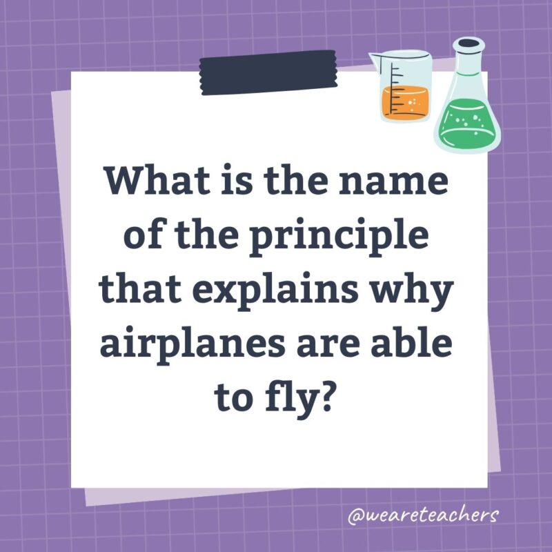What is the name of the principle that explains why airplanes are able to fly? What is the name of the principle that explains why airplanes are able to fly?- science trivia