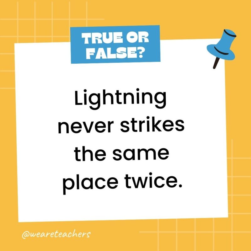Lightning never strikes the same place twice. Lightning never strikes the same place twice.