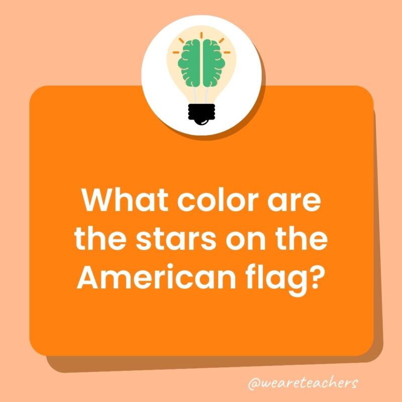 What color are the stars on the American flag? What color are the stars on the American flag?