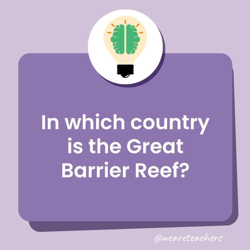 In which country is the Great Barrier Reef? In which country is the Great Barrier Reef?