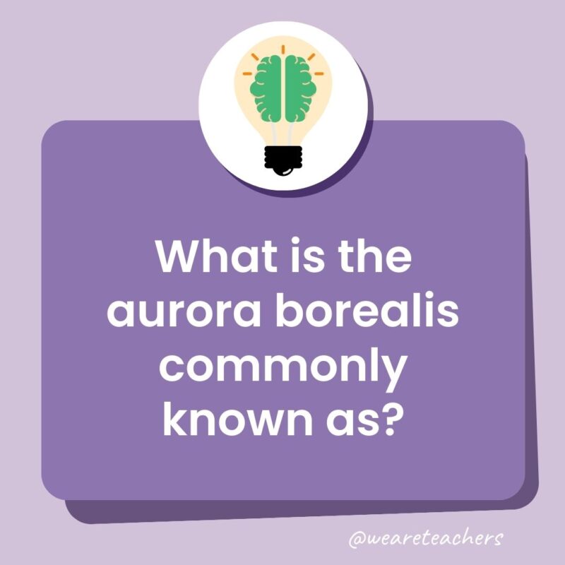 Trivia questions for kids: What is aurora borealis commonly known as? Trivia questions for kids: What is aurora borealis commonly known as?