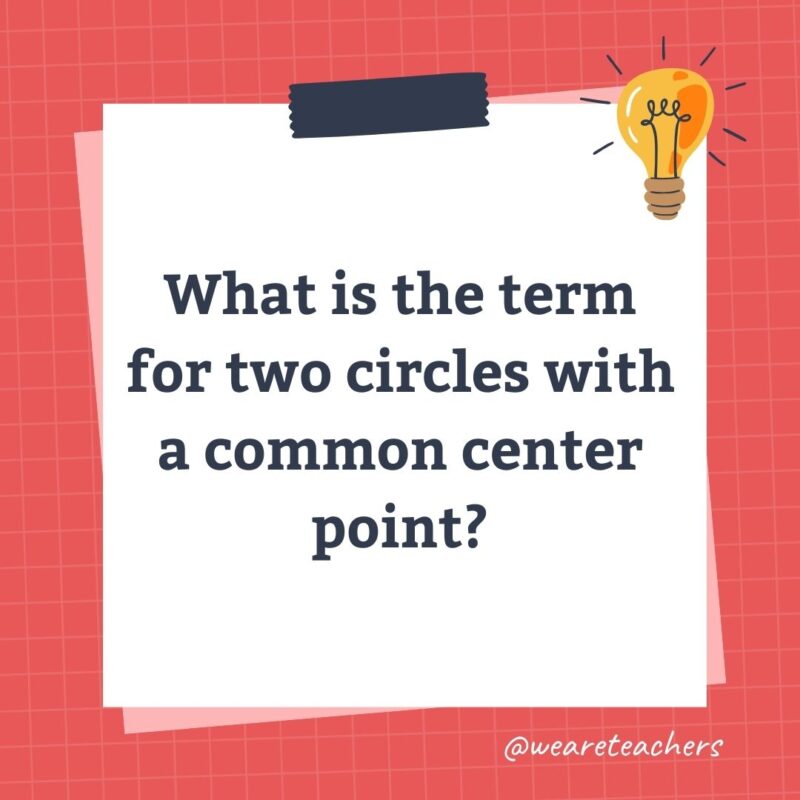 What is the term for two circles with a common center point? What is the term for two circles with a common center point?