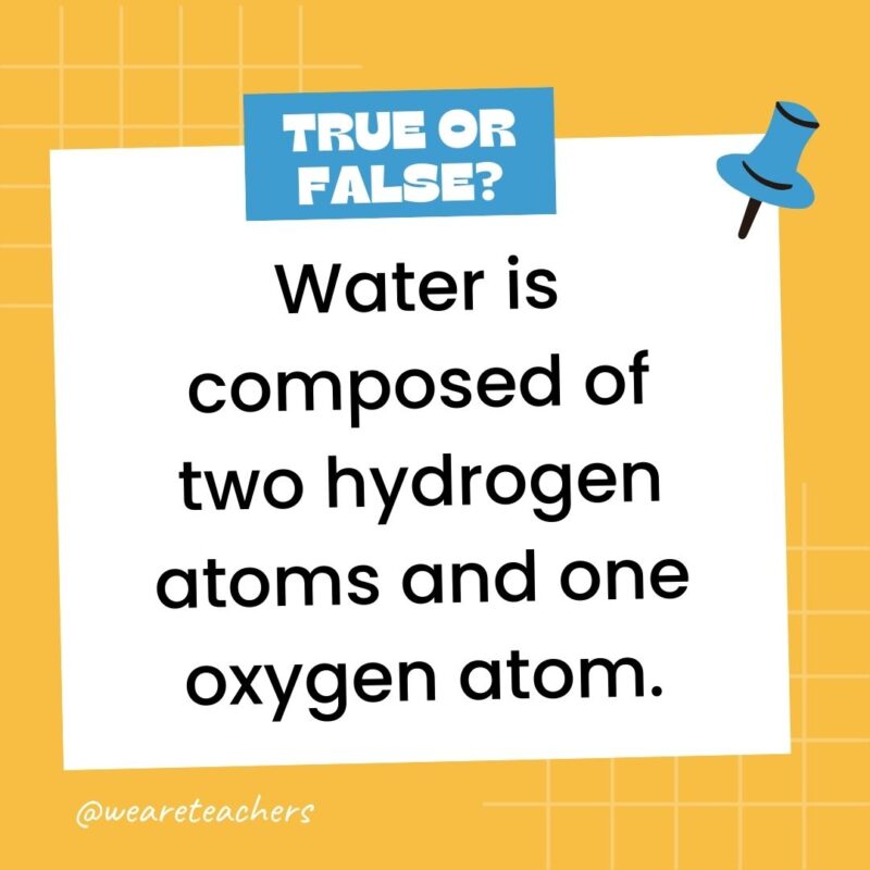 Water is composed of two hydrogen atoms and one oxygen atom. Water is composed of two hydrogen atoms and one oxygen atom.