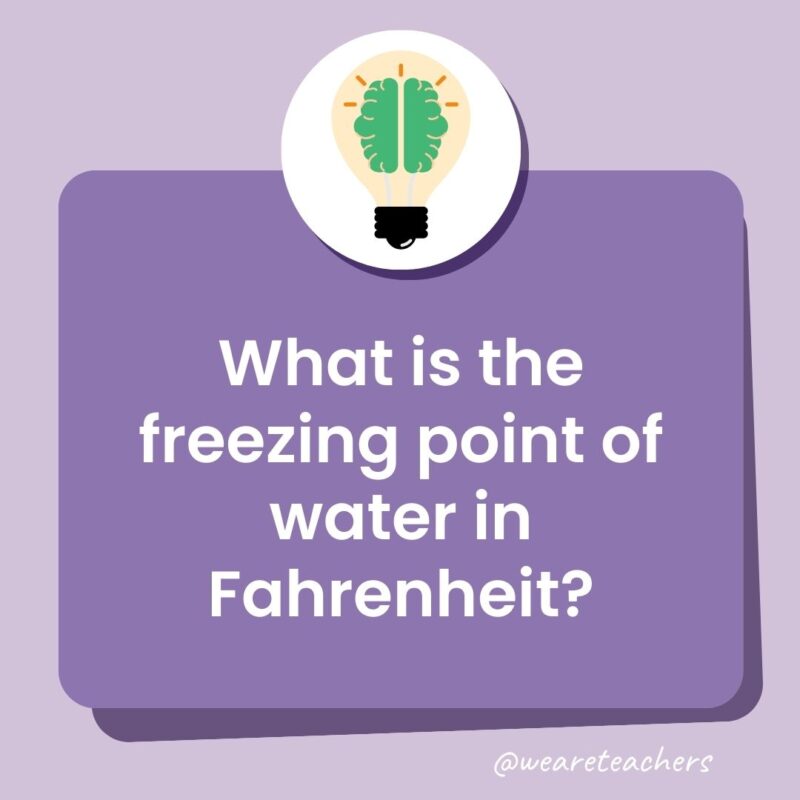 What is the freezing point of water in Fahrenheit? What is the freezing point of water in Fahrenheit?