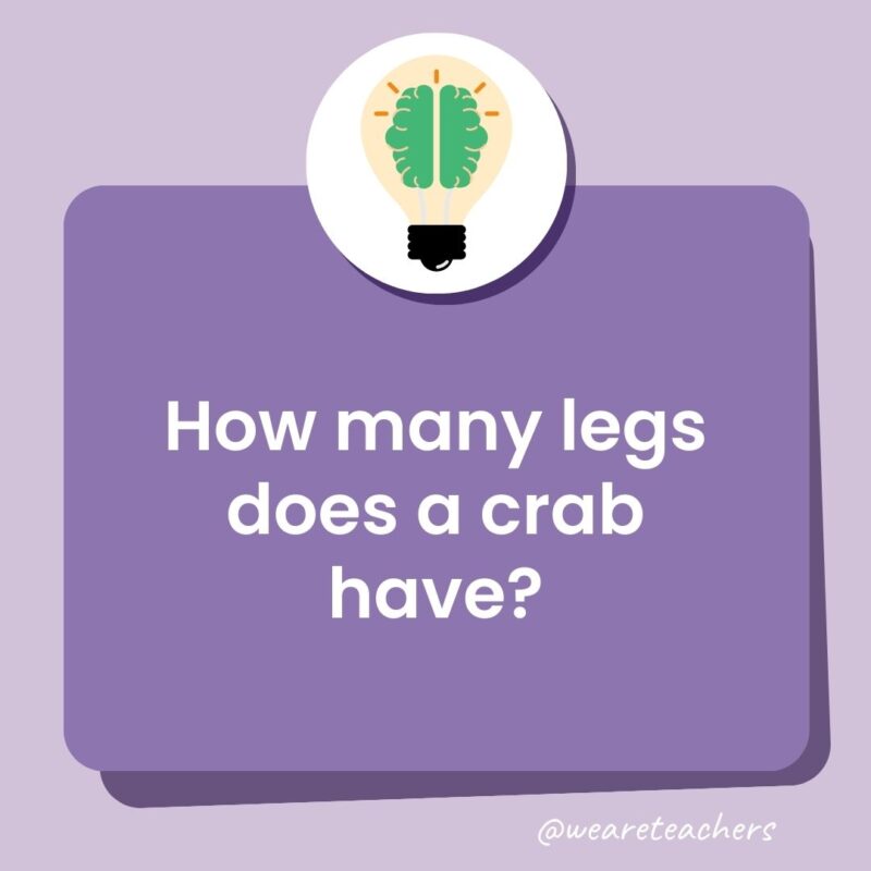 How many legs does a crab have? How many legs does a crab have?