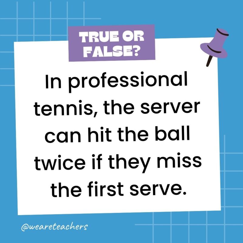 In professional tennis, the server can hit the ball twice if they miss the first serve. In professional tennis, the server can hit the ball twice if they miss the first serve.
