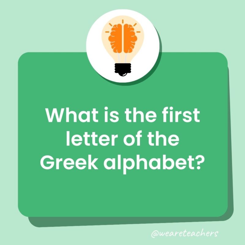 What is the first letter of the Greek alphabet? What is the first letter of the Greek alphabet?