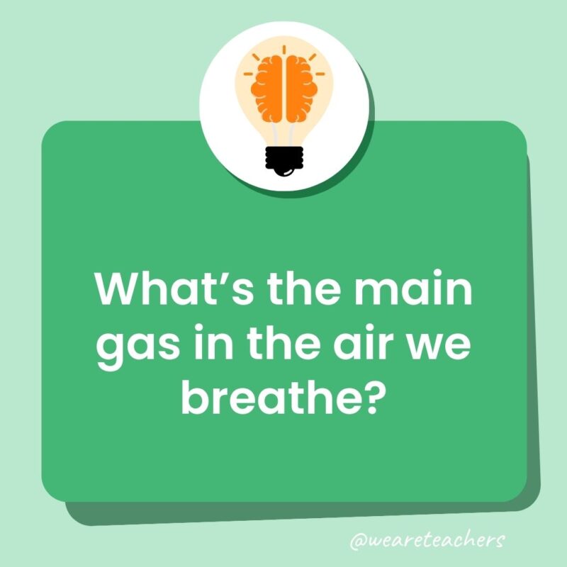 What’s the main gas in the air we breathe? What’s the main gas in the air we breathe?