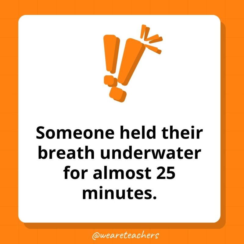 Someone held their breath underwater for almost 25 minutes. Someone held their breath underwater for almost 25 minutes.