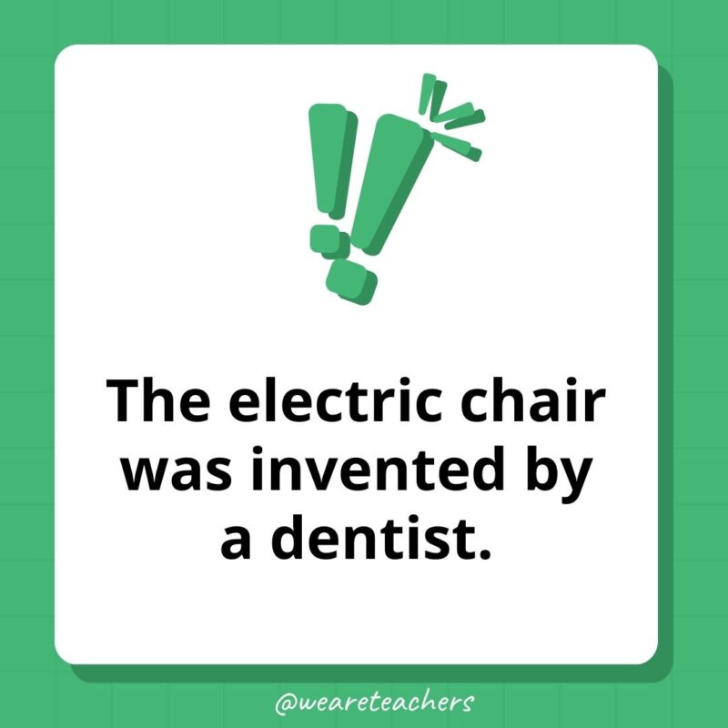 The electric chair was invented by a dentist. The electric chair was invented by a dentist.