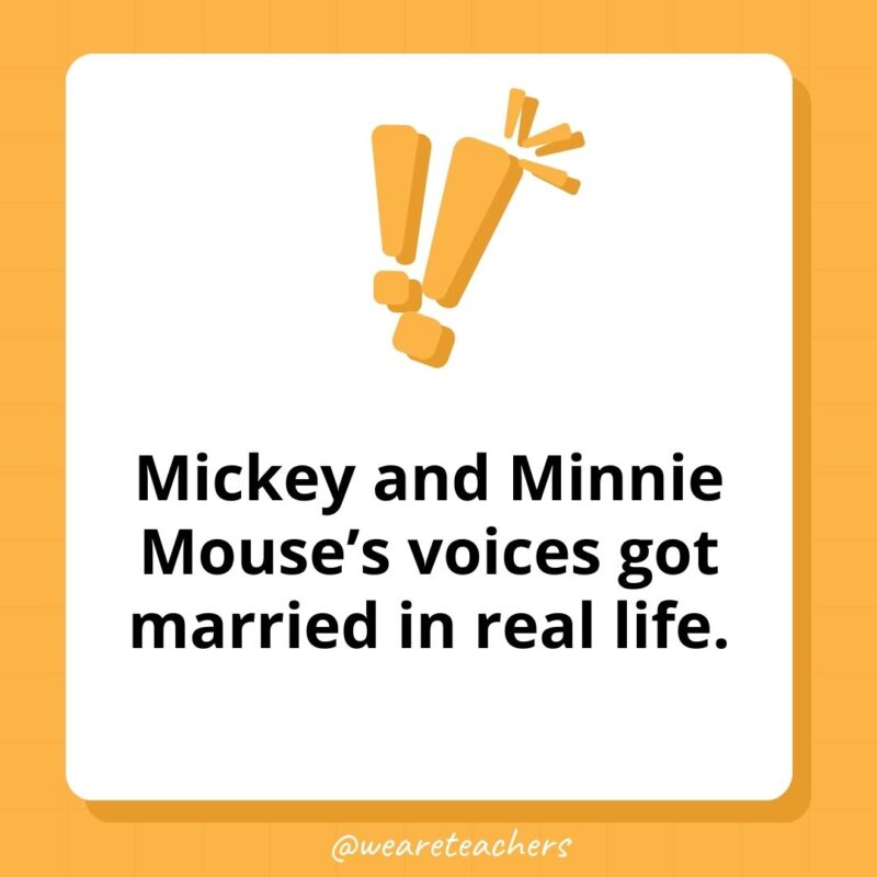 Mickey and Minnie Mouse’s voices got married in real life. Mickey and Minnie Mouse’s voices got married in real life.